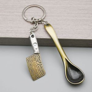 สร้อยกุญแจส้อมินิ ของตกแต่งห้องครัว ของขวัญสร้างสรรค์ สไตล์วินเทจ อุปกรณ์ทำอาหาร อุปกรณ์ตกแต่งห้องครัว อุปกรณ์ทำอาหาร