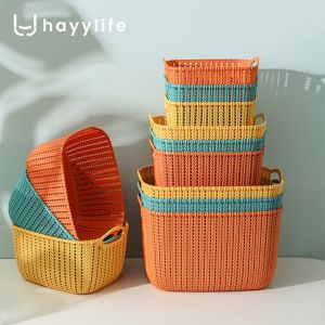HAYYLIFE Keranjang Penyimpanan Rak Anyaman Penyimpanan Persegi Sedang Medium Basket HL-AGB597