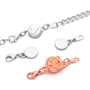 2 Bộ Kẹp từ mặt dây chuyền kẹp đóng cửa Bracelet Extender kết nối cho Vòng tay tự làm trang sức Làm Vòng Cổ phát hiện