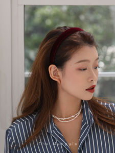 Manggis ที่คาดผมเพิ่มความสูงกำมะหยี่วินเทจสไตล์ฝรั่งเศสแบบใหม่ฤดูใบไม้ร่วงและฤดูหนาวผ้ากำมะหยี่เส้นเล็กที่คาดผมสีล้วนเรียบหรูแมทช์ลุคง่าย