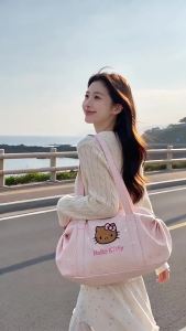 korean style star print hello kitty embroidered canvas tote bag large capacity lightweight versatile underarm single shoulder handbag