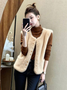 QFN | Elegant Soft White Faux Fur Vest Women Winter New Style