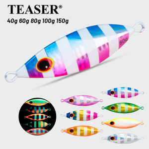 TEASER J135 Luminous UV Slow-Shaking Sinking Metal Jig Lead Fish Bait Long-Casting Lure for Sea Fishing and Boat Fishing