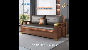 Sofa giường thông minh cao cấp đệm sơ dừa cao su sofa gỗ có hộc chứa đồ KT 1m8 hoặc 2m