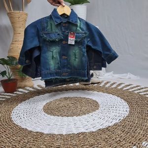Deziyan868 Jaket Jeans Anak Wanita Sandwash sobek Jaket denim OUTHERS Jaket perempuan terbaru 2025
