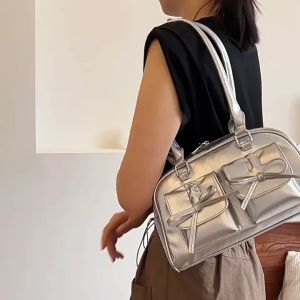 High End Ballet Style Armpit Bag For Women New Niche Boston Bag Bowknot Tote Bag