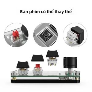 Bàn Phím Cơ Mini USB RGB Gaming 3 Phím 1 Núm Lập Trình Tùy Chỉnh Công Tắc Di Động Cho Photoshop Máy Tính Để Bàn Laptop Máy Tính Bảng