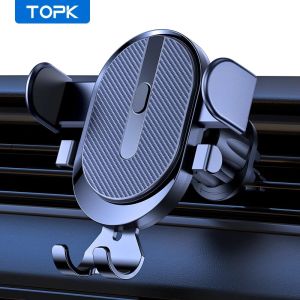 TOPK | Car Phone Holder Mount TOPK 2023 Upgrade Auto Locking Universal Phone Holder with Hook Clip for Car Air Vent for iPhone Samsung
