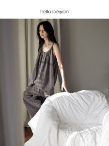 BEIYAN | Relaxed Cool Feeling Summer Sleepwear Set Plaid
