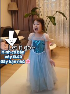 [HÀNG LOẠI 1] Váy Elsa dài 11-34kg Đầm công chúa hóa trang cho bé gái