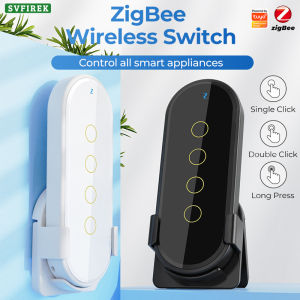 Wireless Smart Switch 4 Gang Tuya ZigBee Scene Touch Switch Support Remote Control Smart Life