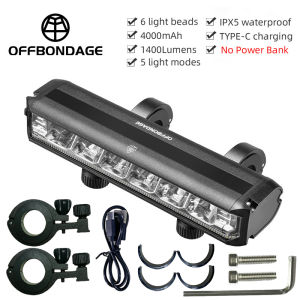 OFFBONDAGE Bicycle Light Front  Bike Light Waterproof Flashlight USB Charging MTB Road Cycling Lamp Accessories