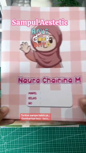 10 PCS SAMPUL BUKU AESTETIC CUSTOM NAMA DAN NAMA SEKOLAH