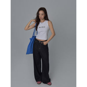 Sixi Summer Slim Fit Printed Vest Womens Sweet Cool Spicy Inner Tee Korean Casual Style Short Length Letter Pattern Top