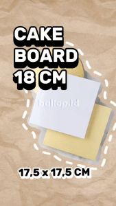 [10 PCS] CAKEBOARD 18 CM Alas Tatakan Papan Kue Tart Pudding Roti Kotak Box Square Round Bulat Cake Board Putih Emas Gold