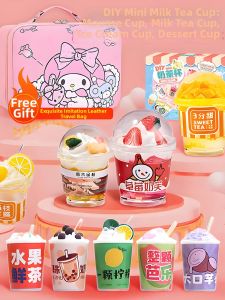 DIY Creative Clay Modeling Craft Kit Ice Cream and Milk Tea Cup Set