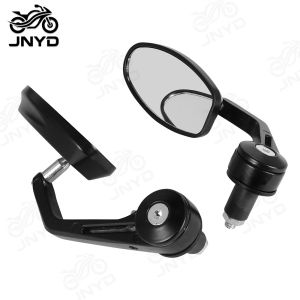 JNYD Motorcycle Handle Bar End Mirror 7/8" 22 mm Side Rearview Mirrors Clear Blue Glass For Ducati BMW Honda Suzuki Kawasaki