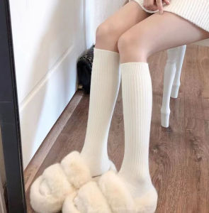 Womens over Knee Socks White Autumn Winter Style Beautiful Brown Ankle Boots Long Socks Winter Slim Leg Thigh High Socks