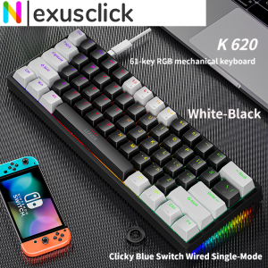 Bàn Phím Cơ Chơi Game Có Đèn Nền NexusClick RGB Thiết Kế Tiện Dụng Có Thể Thay Thế Nóng Cho Máy Tính Xách Tay PC - Đa Chức Năng 61 Phím