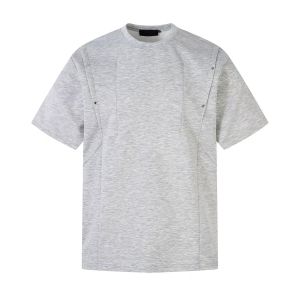 American Retro Deconstructed Rivet Pleated Short Sleeve T-Shirt Men Summer Heavy Design Boxy Loose Half Sleeve Top