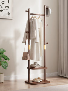 TINGXU | Space-saving Bedroom Wooden Clothes Rack