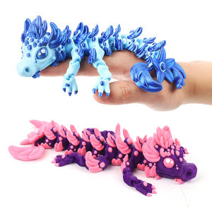 3D printed colorful dragon model with movable joints desktop ornament collectibles office decoration