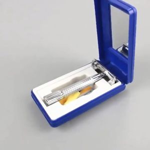 Manual Shaver For Men Classic Stainless Steel Safety Razor Shaver With Brush box Blades Double-Edged Razor Hair Removal Blade Beard Trimmer Shaver Adjustable Safety Razor shave Mens Shaving Double Edge Classic Safety Razor