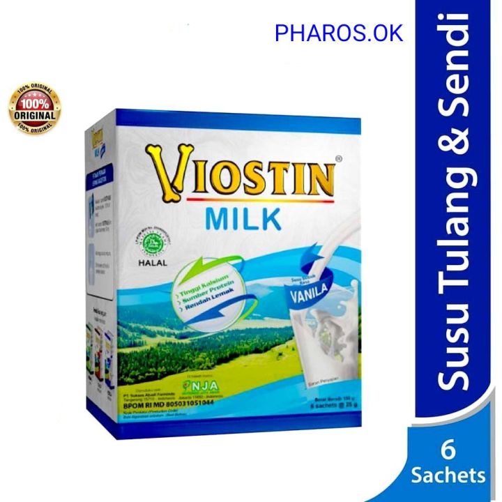 Viostin Milk Vanila - Susu Kesehatan Tulang & Sendi - 1Box 6 sachet ...