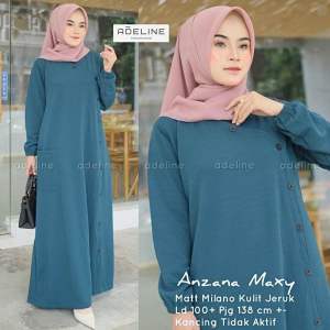 Eurigo - ANZANA Maxy Gamis Wanita Muslim Lemon Skin Milano Melar