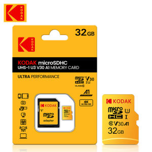 Kodak | Kodak 100% Original Micro SD Card 32GB 64GB 128GB 256GB V30 U3 4K High Speed TF Card for Dash Cam Car Camera Driving Recorder