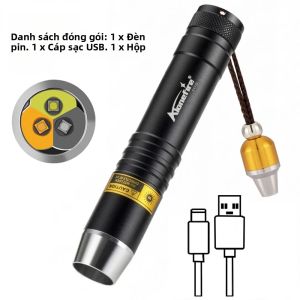 Alonefire | Đèn Pin LED 3 Trong 1 Sạc USB Với Ánh Sáng trắng/vàng/UV 365nm Để Kiểm Tra Đá Quý Ngọc Vết Bẩn Thú Cưng Nấm Da Khoáng Chất Tiền Giả Bọ Cạp
