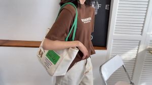 Túi tote canvas Cute Bear đựng vừa laptop tiện lợi mang đi chơi đi học đi làm hay du lịch - Nhật Quân Asia nhatquanasia