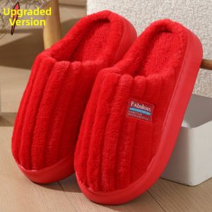 Red Wedding Style Slippers for Men And Women Home Comfortable Cotton Slippers Warmth for Autumn And Winter New Year Special