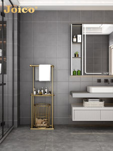 Joico Nordic Bathroom Towel Rack Standing Rock Plate Toilet Paper Storage Shelf Dirty Laundry Basket Iron Material No Drilling