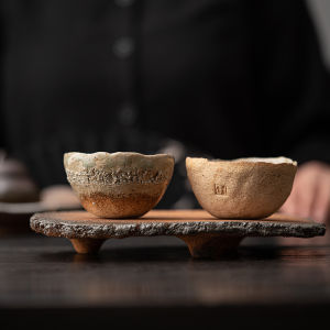 OMK Classical art handmade teacup Chinese Style Kung Fu Teacup Ceramic Tea Set Master Cup Intangible Cultural Heritage of China 手工粗陶作品