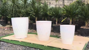 [Có giá sỉ] Chậu nhựa trồng cây Mắt Lưới Đứng 1 trắng nhiều size bền dày đẹp