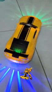 Kids Transforming Robot Car Intelligent Early Education Electric All-Wheel-Drive Dancing Toy Car Autobot Styled