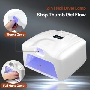 Foreverlily | 2 IN 1 Nail Dryer UV Light for Nail 78 LEDs Single Toe Finger Full Hand Nail Curing Dual Port Nail Lamp Auto Sensor Nail Art
