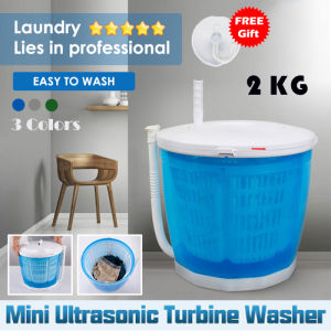 💥Dream Best🔥 2-in-1 Mini Washing Machine and Spin Dryer - Holds up to 2 kg - Portable Hand Cranked Non-Electric Top Washer/Dryer for Camping Caravans