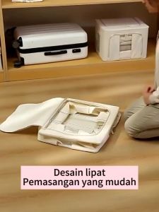 Box baju 66L-110L Box Storage｜Kain Oxford kotak penyimpanan Waterproofing storage box｜Multifungsi container box｜Warna murni box penyimpanan Volume tinggi