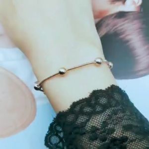 Lắc Tay Nữ Titan Dây Mì Phối Bi Bằng Titan Đẹp Giá Rẻ - Đảm Bảo Không Đen Không Rỉ Sét Vĩnh Viễn