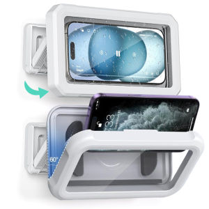 ไร้รอยแขวนกันน้ำได้ในห้องน้ำที่วางโทรศัพท์มือถือ360 ° หมุนได้ยืดได้ตัวยึดโทรศัพท์ปิดผนึกได้