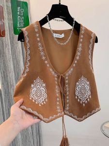 AIYITI | Boho Ethnic Embroidered Vest Blouse for Women