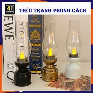 Đèn LED Kiểu Dáng Cổ Điển Dùng Trang Trí Nhà - Đèn Dầu Phong Cách Retro Dùng Pin  Đèn Cầy Tiện Tử Cổ Điển  Đèn Ngủ
