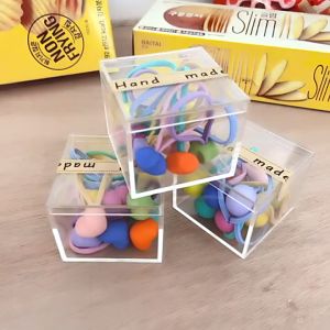 Hanni. Girls Cute 10pcs Bunny Korean Candy  Hair Tie Hair Rope With Box (Random Color) #HR111