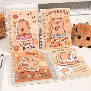 Mini Capybara Spiral Coil Notebook for StudentsA7 Portable Pocket Journal & School Prize Cute & Compact Stationery