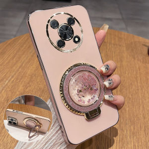 Huawei Enjoy 50 pro Phone Case Womens Full Cover Anti-Fall Silicone Soft Shell Protective Case with Stand Luxury Sensation New Flowing Sand Model