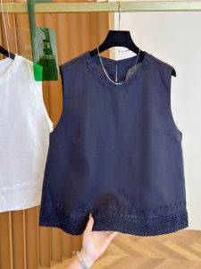 AIYITI | New Summer Fashion Linen Embroidery Sleeveless Large Loose Cover Belly Top