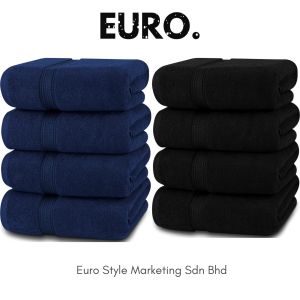 𝐄𝐔𝐑𝐎. Grey Bath Towel 550gram 100% Cotton Hotel Quality 70x140cm Water Absorbent