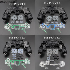 1 Set PS5 Controller Repair Parts V1 V2 V3 BDM-010 BDM-020 BDM-030 Middle Frame Bracket Conductive Film Button Rubber Pad